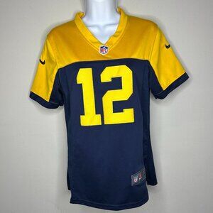 Green Bay Packers Aaron Rodgers Jersey Nike NFL Football Yellow Blue Size Medium